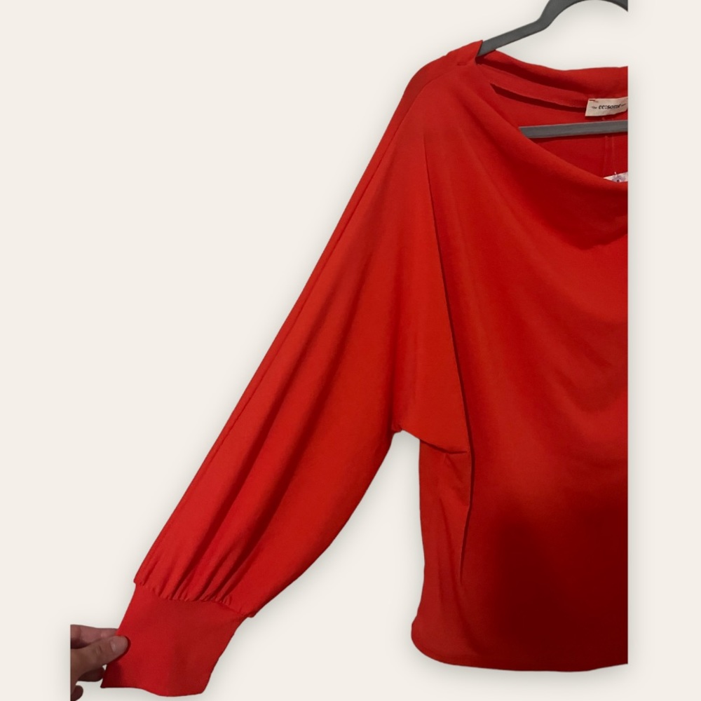 Orange Cowl Neck Long sleeve